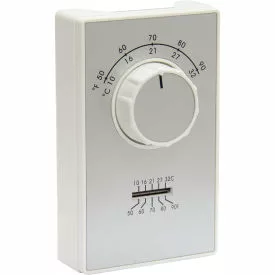 TPI ETD9STS – SPDT Heat or Cool Thermostat w thermometer, terminals, 59-90F